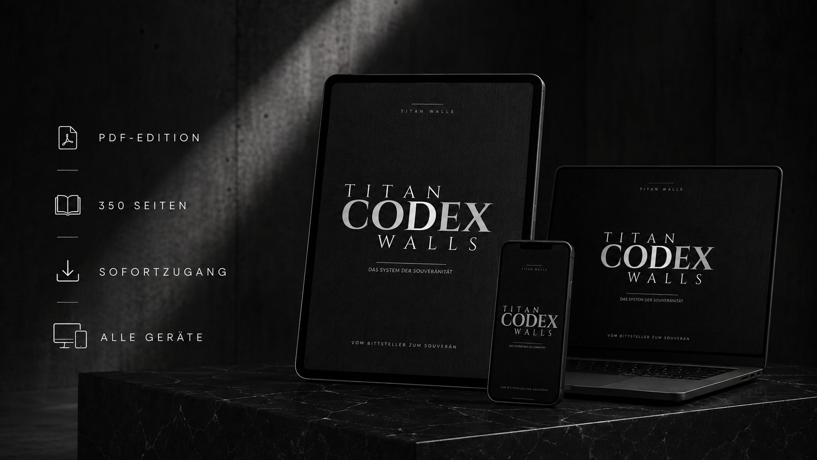 Titan Walls Codex als digitale PDF-Ausgabe auf Tablet, Smartphone und Computer