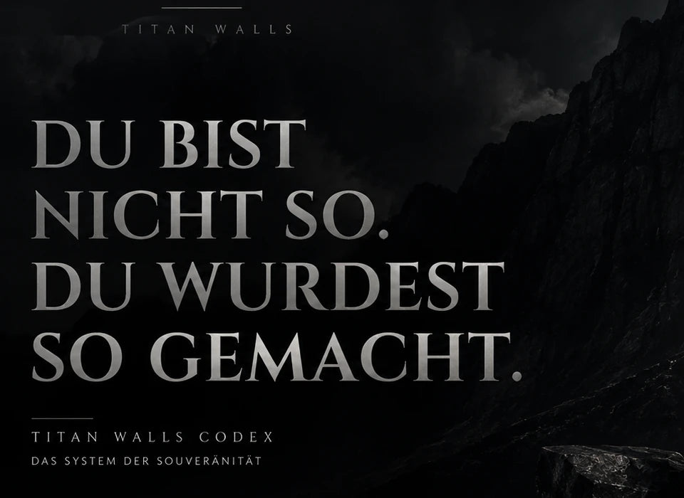 Du bist nicht so. Du wurdest so gemacht. Manifesto vor einer Berglandschaft.
