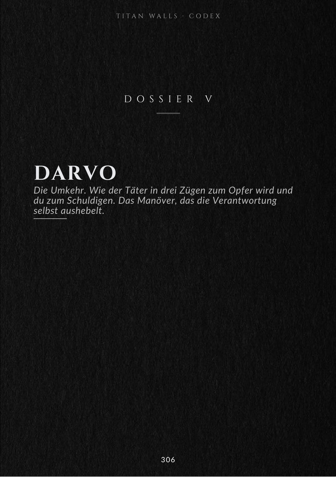 Titelseite des Dossiers DARVO