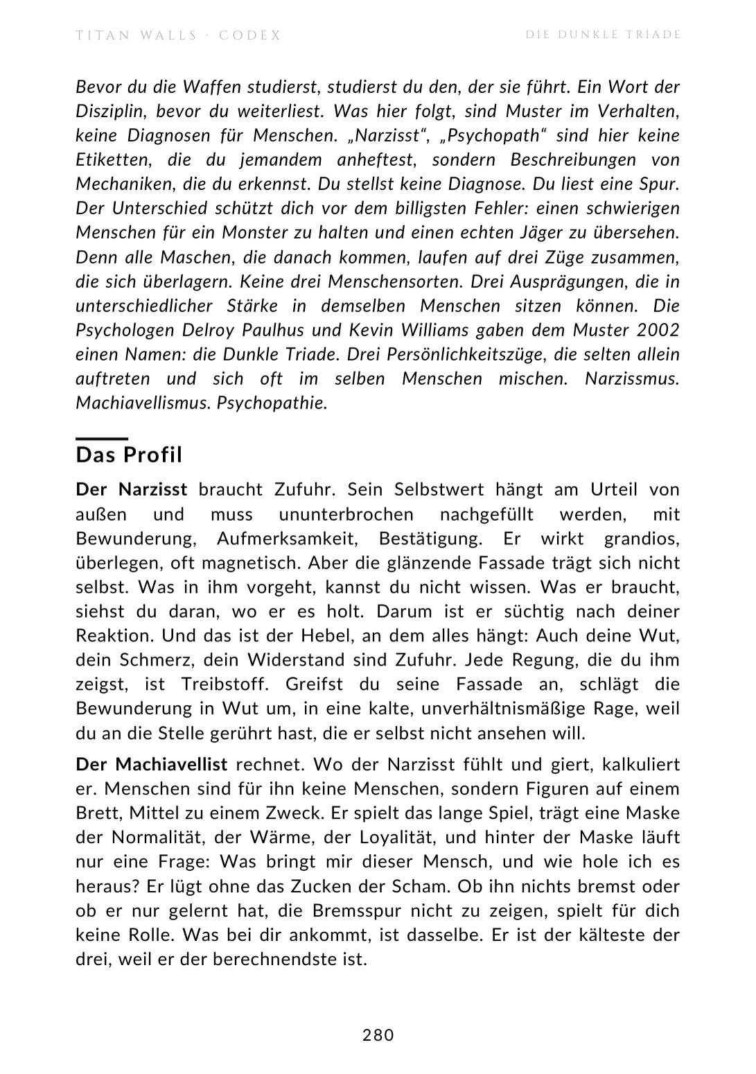 Die dunkle Triade · Originalseite