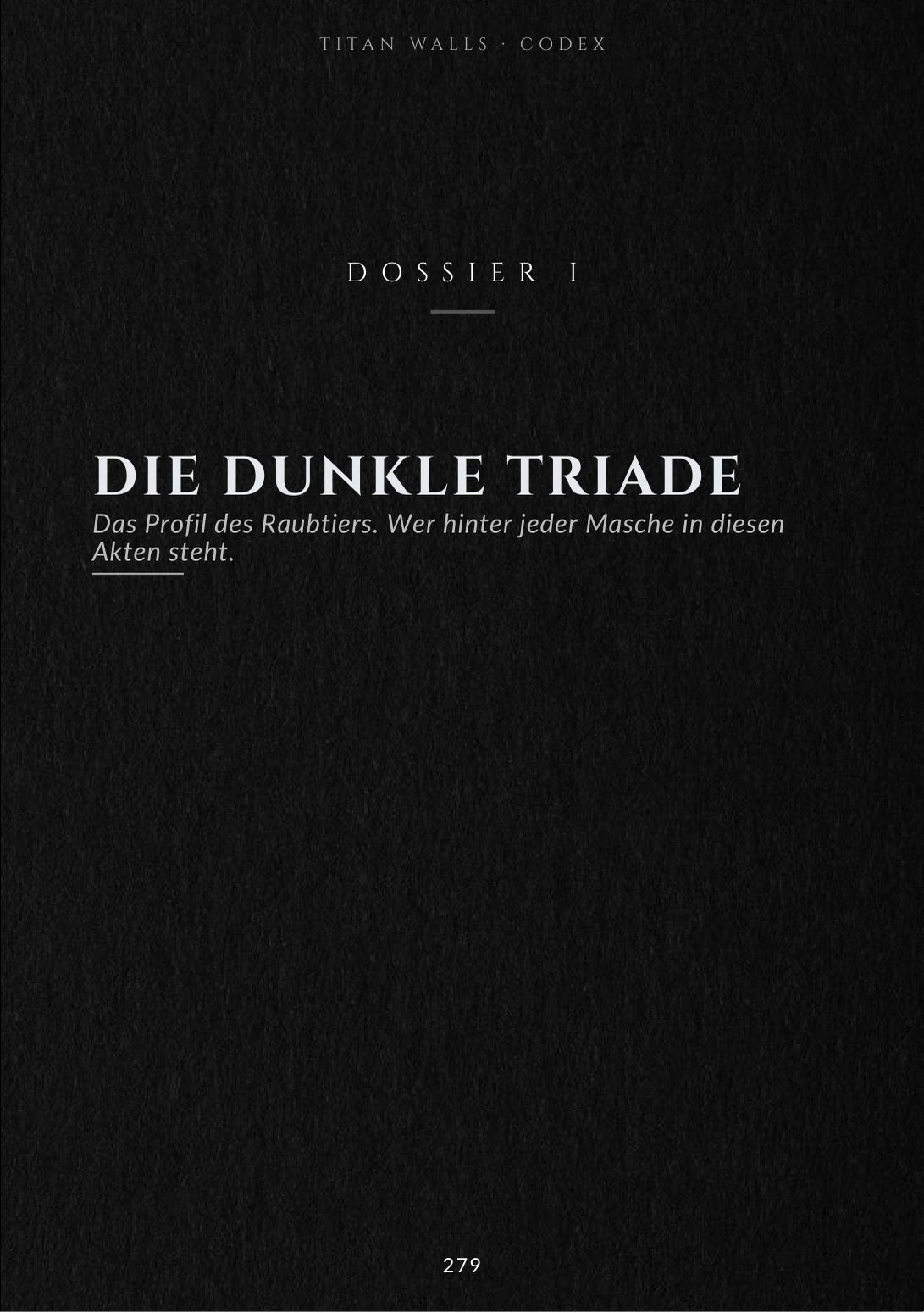 Titelseite des Dossiers Die dunkle Triade